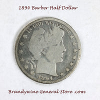 An 1894 Barber Half dollar in good condition for sale by Brandywine General Store
