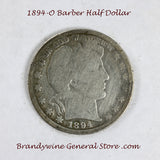 An 1894-O Barber Half dollar in good condition for sale by Brandywine General Store in good condition