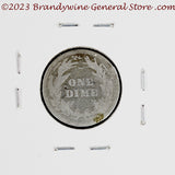 A 1900 Barber silver dime reverse side of coin
