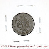 A 1907-O Barber silver dime for sale by Brandywine General Store in good condition reverse side of coin
