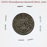 A 1910-D Barber silver dime for sale by Brandywine General Store in good condition reverse of coin