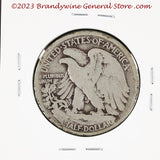 A 1920 Walking Liberty Half Dollar in very good condition for sale by Brandywine General Store reverse side of coin