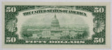 A FR #2111-H* fifty dollar St. Louis MO Federal Reserve Star Note from the 1950D series reverse of bill