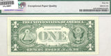 A Fr #1620* series 1957-A star note one dollar silver certificate professionally certified by PMG at 66 Gem Uncirculated with exceptional paper quality reverse of bill