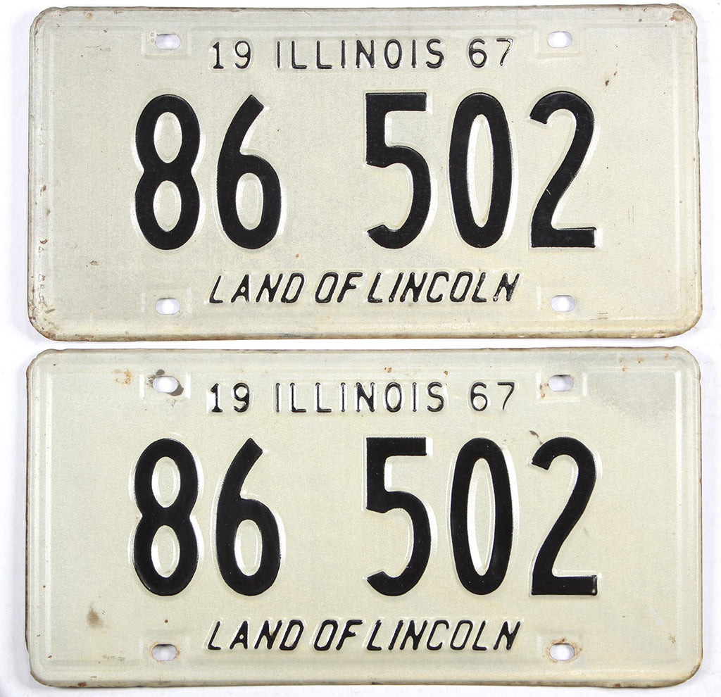 1967 Illinois License Plates Brandywine General Store