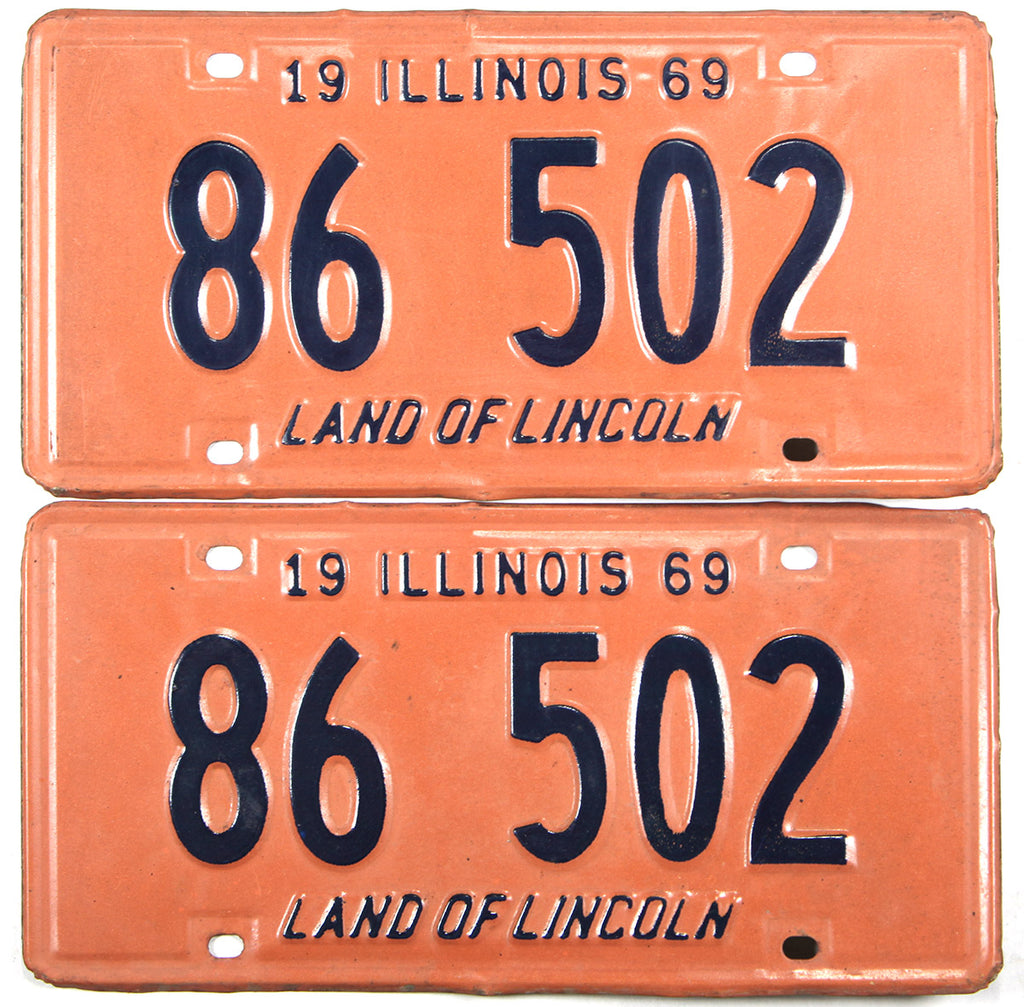 1969 Illinois License Plates Brandywine General Store