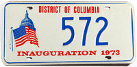A single 1973 Washington DC Inaugural license plate for sale by Brandywine General Store in excellent condition