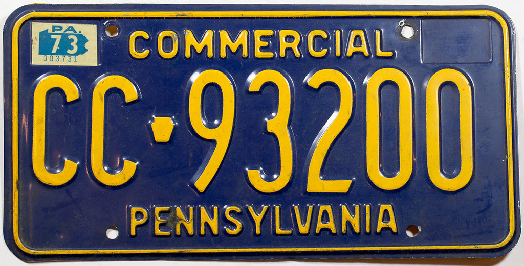 1973 Pennsylvania Commercial license plate Brandywine General Store