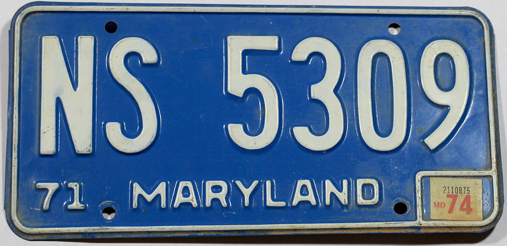 1974 Maryland single License Plate | Brandywine General Store