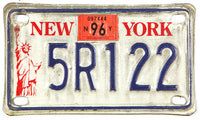 A 1996 New York motorcycle license plate for sale at Brandywine General Store in good plus condition