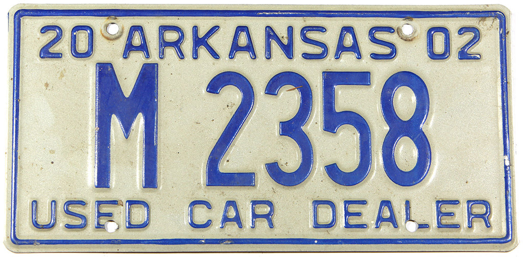 2002 Arkansas Dealer License Plate Brandywine General Store