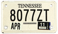 A 2011 Tennessee motorcycle license plate which will grade excellent minus for sale by Brandywine General Store