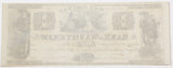 An obsolete Bank of Washtenaw one dollar banknote issued from Ann Arbor Michigan in 1834 for sale by Brandywine General Store Reverse of bill