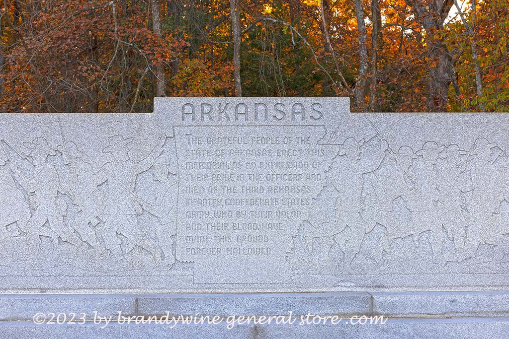 Arkansas Monument with Inscription Gettysburg art print Brandywine