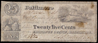 A smaller size obsolete change note issued by S. L. Fowler and Brothers from Baltimore Maryland in 1841 in very good condition
