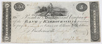 An obsolete five dollar Bank of Barboursville KY banknote issued July 20, 1818 for sale by Brandywine General Store in choice fine condition