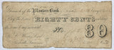 An obsolete eighty cents banknote from the Clarksville Branch of the Planters Bank in Tennessee dated January 1st, 1862 for sale by Brandywine General Store in very good condition