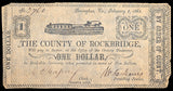 A one dollar obsolete civil war currency issued by the County of Rockbridge from Lexington VA on February 2, 1863 for sale by Brandywine General Store fine