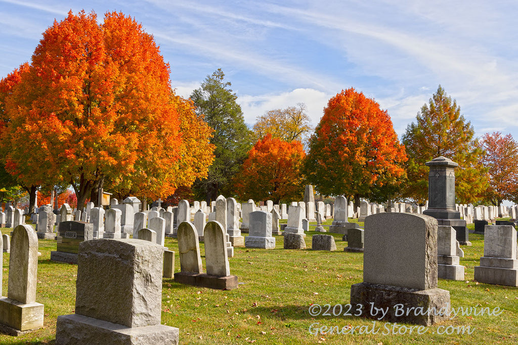 Evergreen Cemetery with Fall Colors in Gettysburg art print