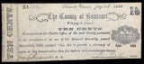 A ten cent obsolete civil war note from Botetourt County issued from Fincastle VA during the Civil War on July 5, 1862 for sale by Brandywine General Store grading extra fine