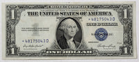 A Fr #1614* star note series of 1935E silver certificate in the denomination of one dollar for sale by Brandywine General Store in fine condition