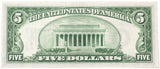 A FR #1956-I Series of 1934 FRN note from the Minneapolis Federal Reserve Bank in the denomination of five dollars for sale by Brandywine General Store Reverse of bill