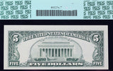 A FR #1982-E* five dollar federal reserve Star note from the Richmond District graded PMG 64 PPQ for sale by Brandywine General Store Reverse of bill