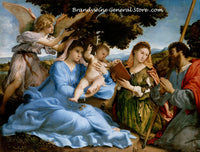 An archival premium Quality art Print of Madonna and Child with Saints Catherine and Thomas by Lorenzo Lotto for sale by Brandywine General Store