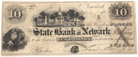 Obsolete Currency on the State Bank at Newark, New Jersey in the denomination of ten dollars from 1862 a well executed contemporary counterfeit
