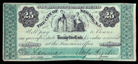 A twenty five cents obsolete scrip note for the city of Newark New Jersey issued during the Civil War on November 1st, 1862 for sale by Brandywine General Store grading fine