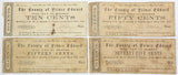 A set of four Prince Edward county change notes .75, .50. .15 and .10 cents issued June 10, 1862 for sale by Brandywine General Store