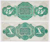 An obsolete five and ten dollar South Carolina revenue bonds issued in 1872 and both bills have a fancy serial number of 333 for sale by Brandywine General Store reverse of notes