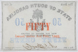 An obsolete fifty cents currency issued by the Bank of the State of South Carolina during the Civil War in 1863 for sale by Brandywine General Store reverse of bill