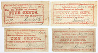 A set of 4 obsolete change notes issued by Loomis and Co store in Suffield Connecticut during the Civil War in 1862 for sale by Brandywine General Store