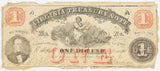 A one dollar obsolete Virginia treasury note issued May 15, 1862 during the Civil War for sale by Brandywine General Store grading very good