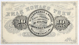 Obsolete money from Winegardner and Mudge issued in 1863 from Williamsport Pennsylvania in amount of 10 cents for sale by Brandywine General Store reverse of bill