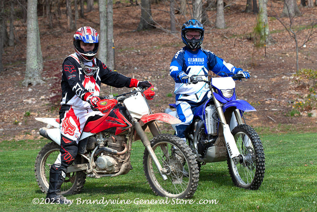 Yamaha and Honda Dirt Bike Riders art print Brandywine General Store