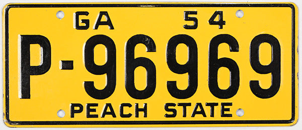 1954 Georgia Wheaties toy license plate grading excellent