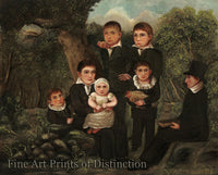 An archival premium Quality art Print of Abraham Clark and his Children by J. W for sale by Brandywine General Store