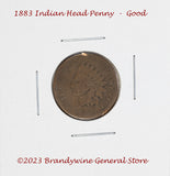 An 1883 Indian Head Penny in good condition with edge nick