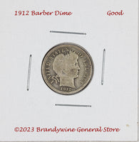 A 1912 Barber dime in good condition for sale by Brandywine General Store