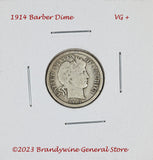 A 1914 Barber dime in very good plus condition