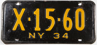 A 1934 New York Car License Plate in very good condition
