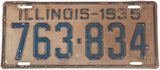 A classic 1934 Illinois car license plate in very good condition