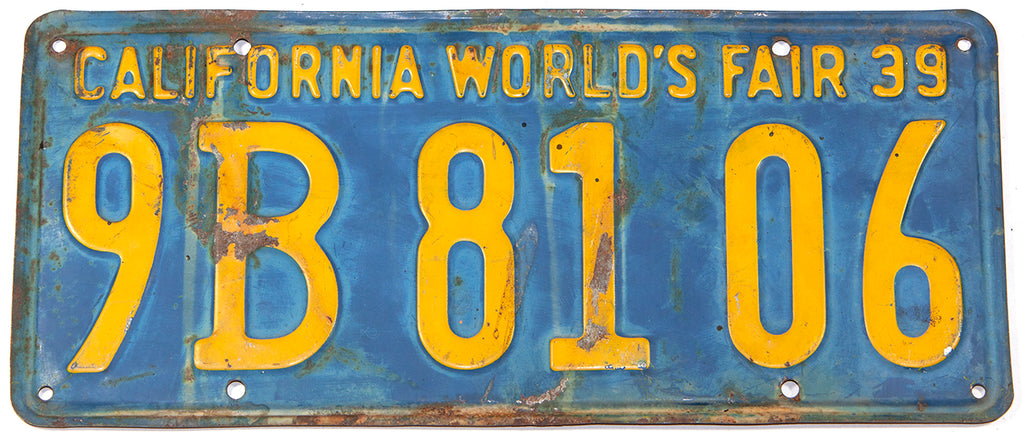 1939 California License Plate | Brandywine General Store