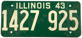 1943 Illinois single license plate in very good  condition