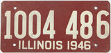 An antique 1946 Illinois fiberboard car license plate in very good plus condition