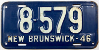 An antique 1946 New Brunswick passenger car license plate for sale at Brandywine General Store in very good plus condition