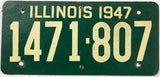 A 1947 Illinois fiber board car license plate in very good plus condition with 2 small extra holes