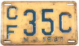 A classic 1947 New Jersey car license plate in very good minus condition
